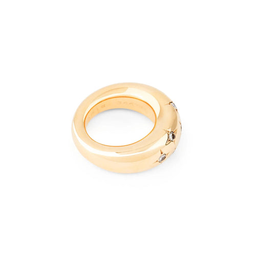 Bague 51.5 Bague jonc de la Maison Chaumet ornée de diamants 58 Facettes 1