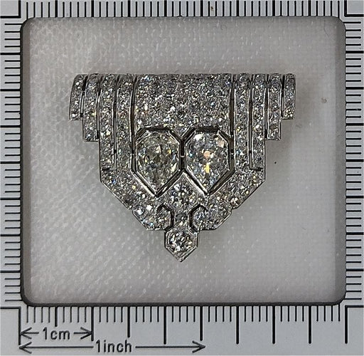 Broche clip Art Déco en platine et diamant 58 Facettes 24170-0331