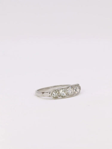 Bague 51.5 Bague jarretière diamants taille ancienne 1 ct 58 Facettes J355