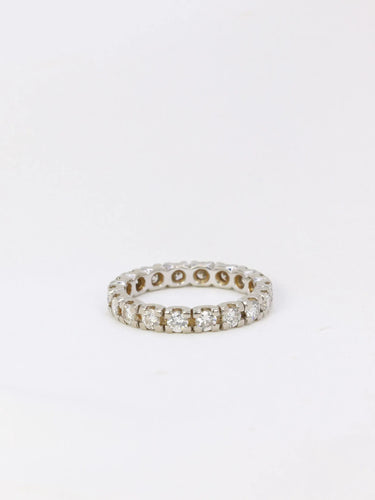 Bague 53.5 Alliance américaine en or blanc et diamants 1,7 ct 58 Facettes J53