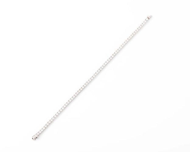 Bracelet Rivière en Or gris orné de diamant 58 Facettes 0