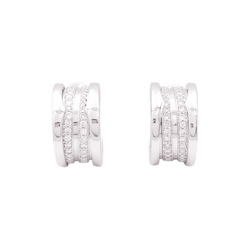 Créoles Bulagri "B.Zero1" or blanc, diamants. 58 Facettes 34175