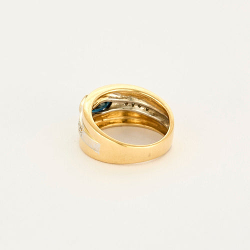 Bague 49 Bague jonc or jaune, saphir et diamants 58 Facettes RAM2604