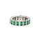 Double Row Emerald Diamond Eternity Ring Sz 7 Estate Platinum Gemstone Band 58 Facettes G14116