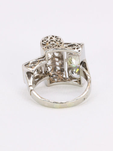 Bague 54 Bague pont diamants taille ancienne 58 Facettes 1153.15