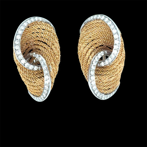 Boucles d'oreilles Boucles d'oreilles à clip en or et diamants Harpo's Italia 58 Facettes