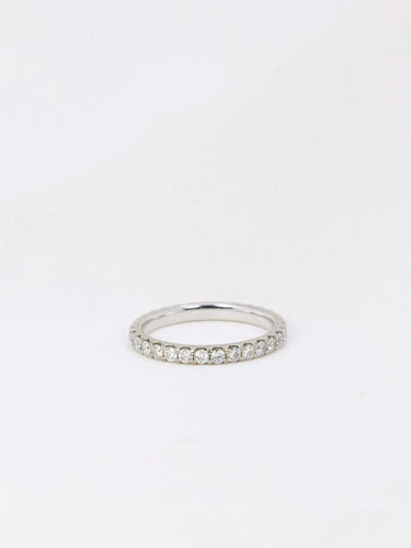 Bague 48.5 Alliance américaine or blanc diamants 0,9 ct 58 Facettes J62