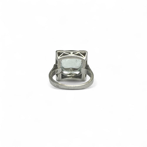 Bague 50 Bague en platine et aigue-marine 58 Facettes REF2517-284