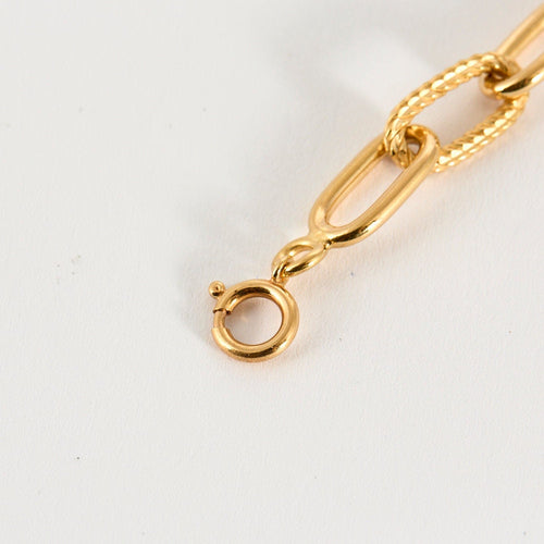 Bracelet Bracelet or jaune, maillons texturés et lisses 58 Facettes NAR0012