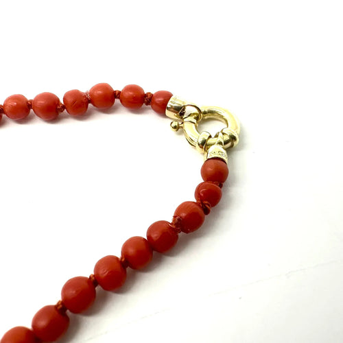 Collier Collier or jaune et corail 58 Facettes Z1351779