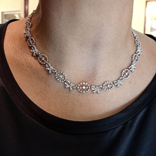 Collier Collier en or blanc avec diamants de 4,69 ct 58 Facettes G3834