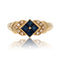 Bague 54 Bague or jaune saphirs calibrés diamants d'occasion 58 Facettes 21-675D