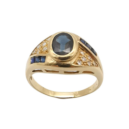 Bague 57 Bague or jaune saphirs & diamants 58 Facettes
