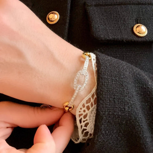 Bracelet Bracelet équestre deux ors 58 Facettes REF23128CF-160