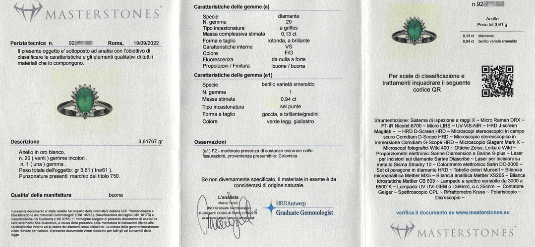 Bague Bague émeraude et diamant colombiens 58 Facettes