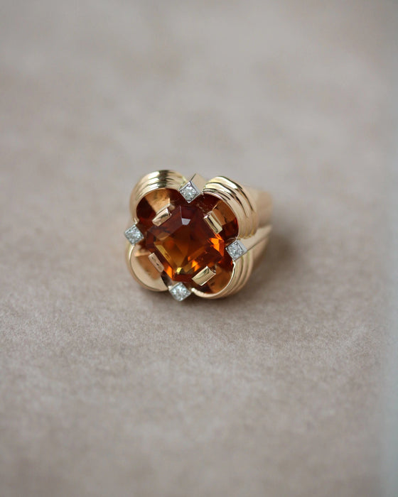 Bague 59 Bague Tank Citrine Orange or rose 58 Facettes C1996