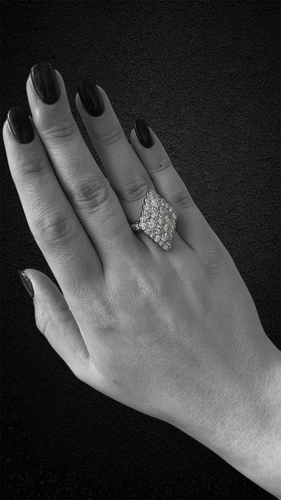 Fantastisk diamantformad diamantring från 1920-talet