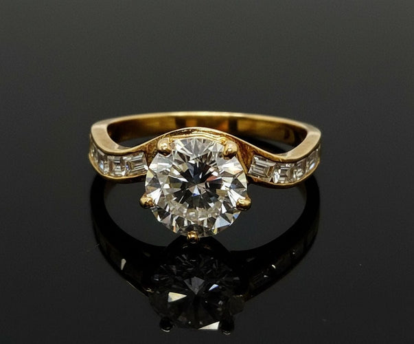 Bague 56 Anello di Fidanzamento con Diamante da 1,69 carati 58 Facettes