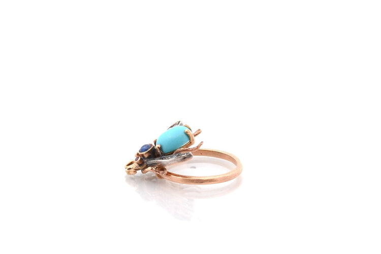 Bague 55.5 Bague ancienne turquoise et pierres précieuses 58 Facettes 27240