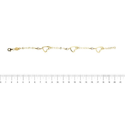 Bracelet Bracelet deux ors avec coeurs 58 Facettes 29396