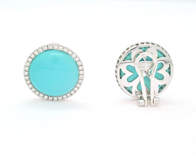 Boucles d'oreilles Orecchini Leo Pizzo con turchese e diamanti 58 Facettes