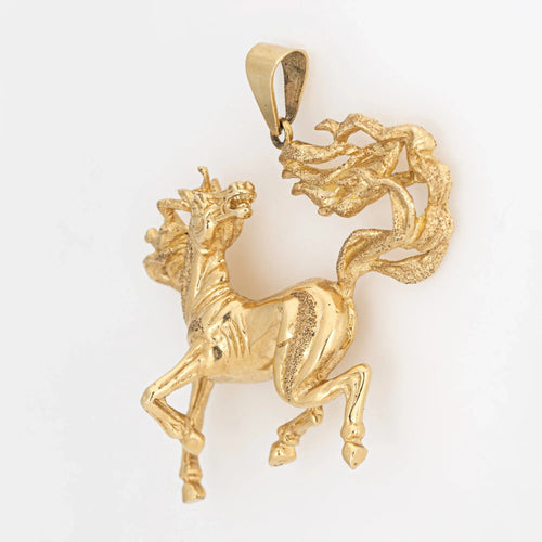 Pendentif Pendentif Cheval Sauvage Vintage Or jaune 58 Facettes G13175