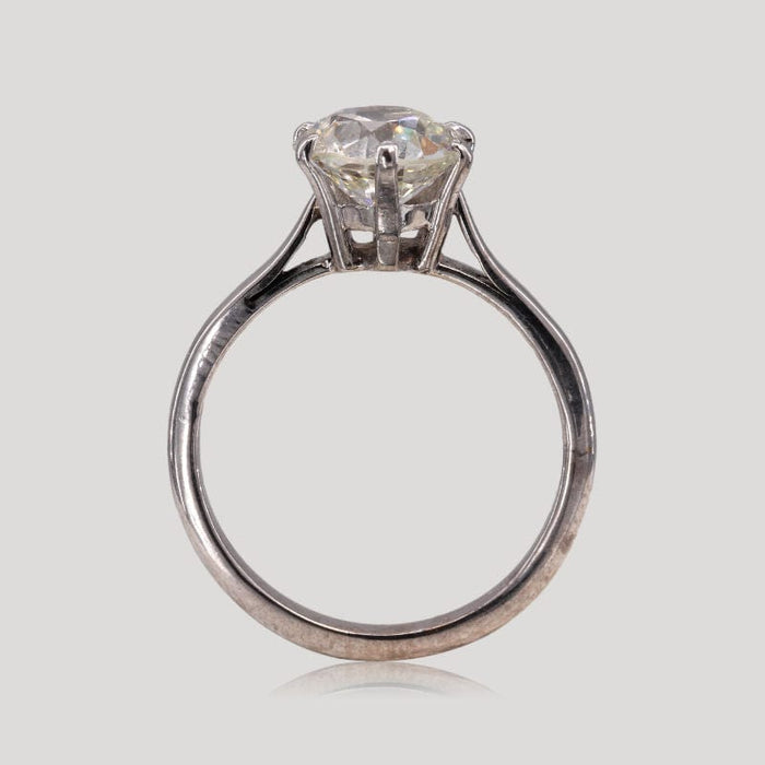 Bague 49.5 Solitaire diamant taille ancienne or blanc 58 Facettes 32700371