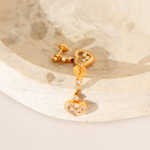 Boucles d'oreilles Chopard - Ohrstecker Happy Diamonds en or jaune 18k et diamants 58 Facettes 3285