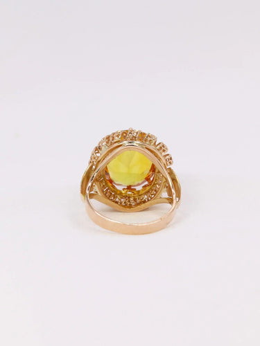 Bague 48 Bague cocktail citrine 5 carats 58 Facettes J380