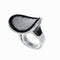 Bague 55 Bague Contemporaine or blanc diamants et onyx 58 Facettes 2.18389