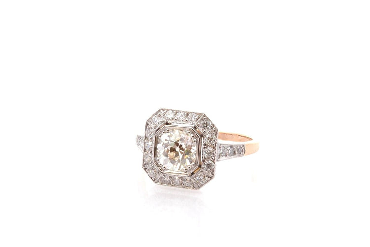 Bague 54.5 Bague art déco diamant 1,25cts K/VS2 58 Facettes 26873-27008