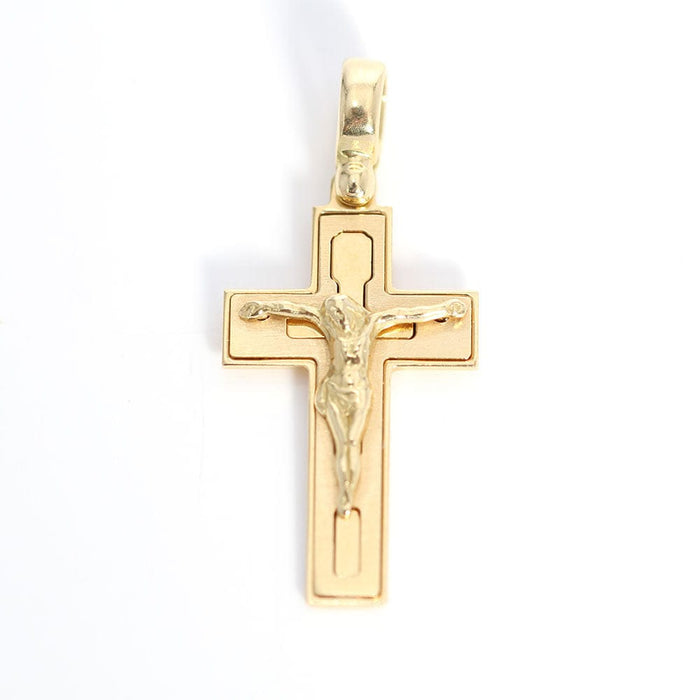 Pendentif Croix en or jaune avec pendentif Christ 58 Facettes E361764