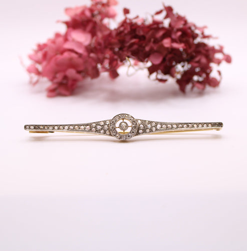 Broche Broche Art déco Diamants Deux ors 58 Facettes