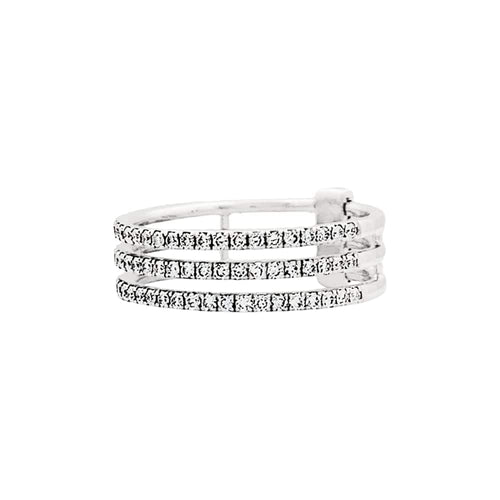 Bague 50 Bague Messika, "Gatsby", 3 rangs or blanc et diamants. 58 Facettes 35330