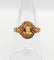 Bague marguerite antique citrine et perles en or rose 18k (circa 1900)