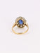 Bague Bague marguerite ancienne or rose saphir coussin diamants 58 Facettes 1040.9