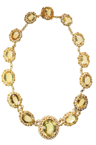 Collier Collier historique de 1820 en citrine et or, filigrane et granulation, très bel état 58 Facettes 25125-0132