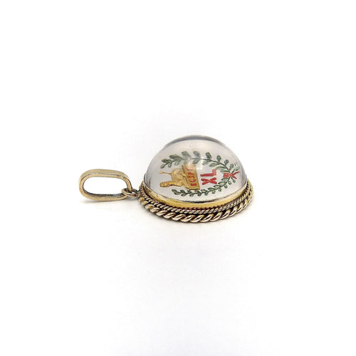 Pendentif Pendentif en cristal d'Essex peint à l'envers en or 58 Facettes