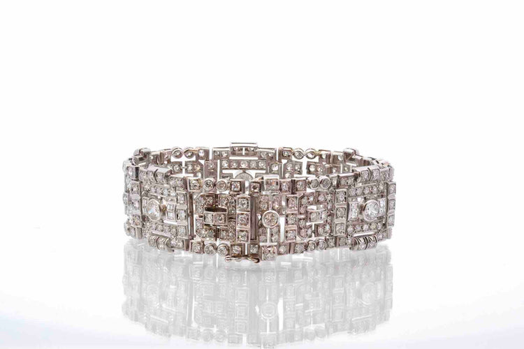 Bracelet Bracelet Art Déco diamants en platine 58 Facettes 25531