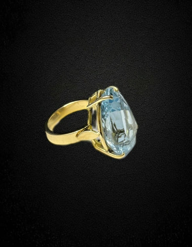 Bague Bague artisanale ornée d'une topaze bleue 58 Facettes