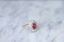 Bague Bague marguerite, rubis Birman non chauffé 1.60 Cts, diamants 58 Facettes