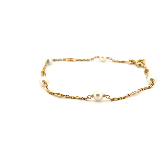Yellow gold and pearl bracelet