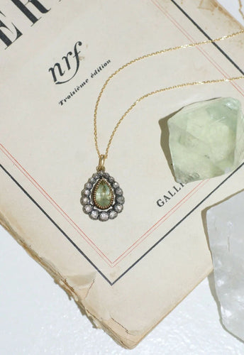 Collier Collier pendentif goutte émeraude et diamants 58 Facettes