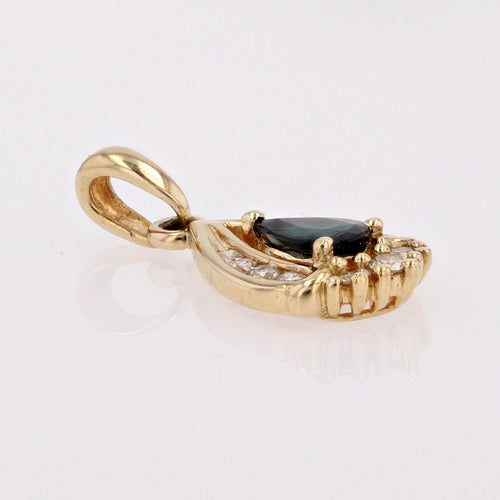 Pendentif Pendentif or jaune saphir diamants 58 Facettes CVP77