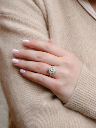 Bague Bague Art Deco diamants or blanc 58 Facettes J325