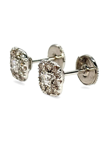 Boucles d'oreilles or blanc et diamants 0,68 ct 58 Facettes 1191