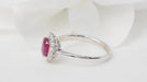 Bague 54 Bague marguerite or blanc, rubis ovale, diamants 58 Facettes 32240