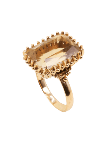 Bague 60 Bague cocktail or jaune citrine 58 Facettes 1219.4