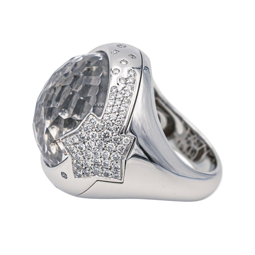 Bague 54 Pascale Bruni Bague  Or blanc Quartz fumé, Diamant, Saphir 58 Facettes 3785007CN