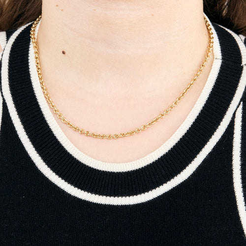 Collier Chaine or jaune maille jaseron 58 Facettes SQU32661